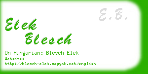 elek blesch business card